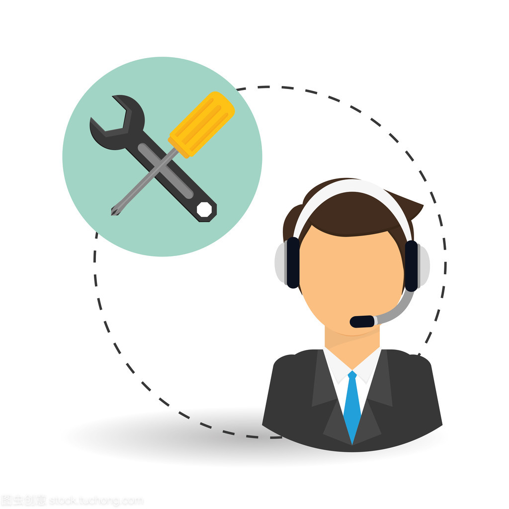 技術(shù)服務(wù)。電話中心圖標(biāo)。支持概念